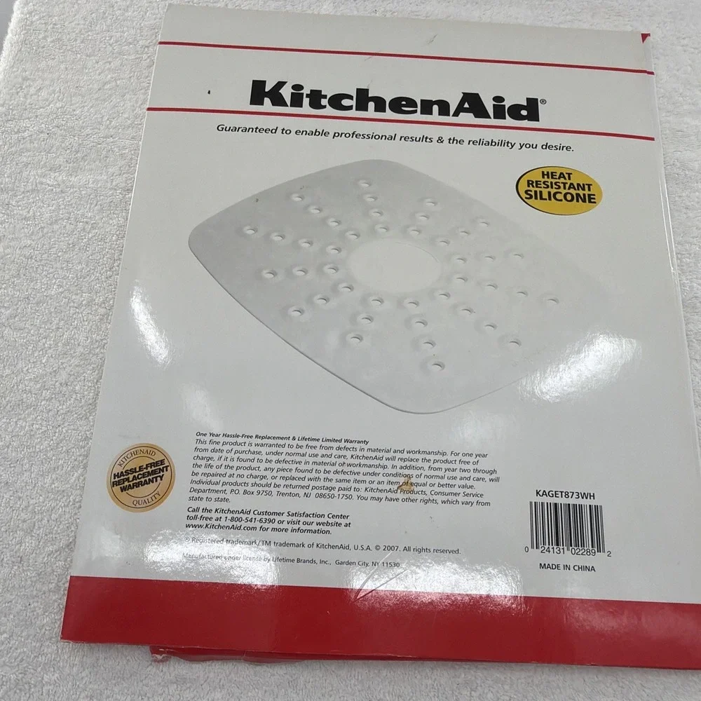 New KitchenAid 13 x 16 Inch, Heat Resistant Silicone Sink Mat Until 500 Degrees